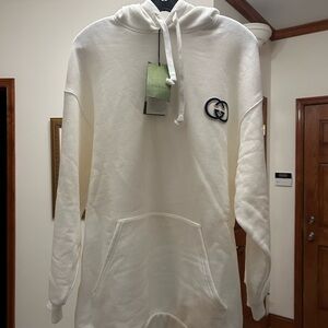 Men's Gucci interlocking G logo, oversized  cotton hoodie size small fits large